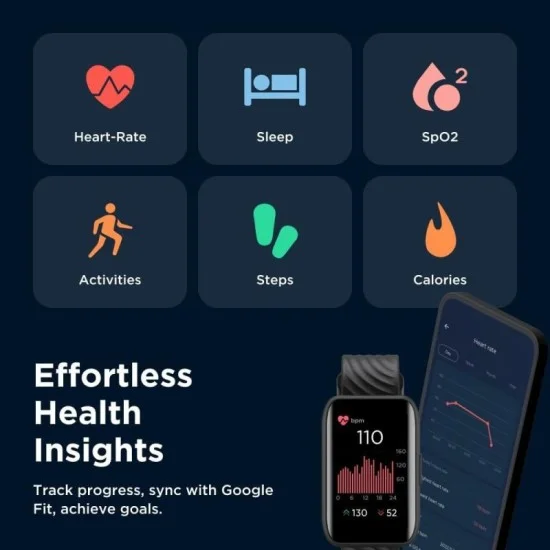Motorola Moto 40 Smartwatch -10 Days Battery Crystal Clear Display iOS and Android Compatible 38 MM - Rose Gold